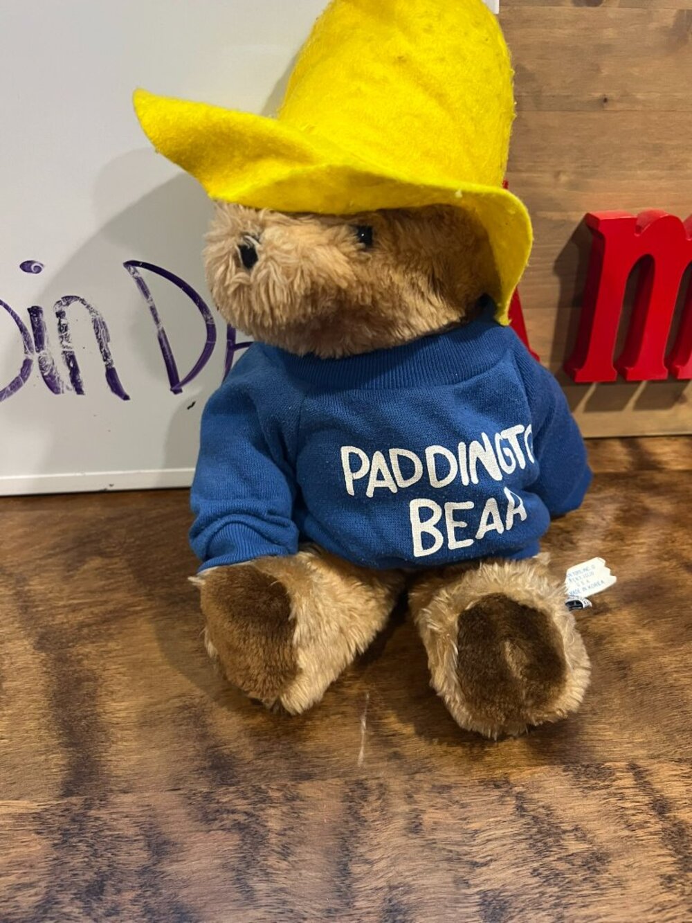 vintage 1980s Eden Toys Paddington Bear plush stuffed animal.